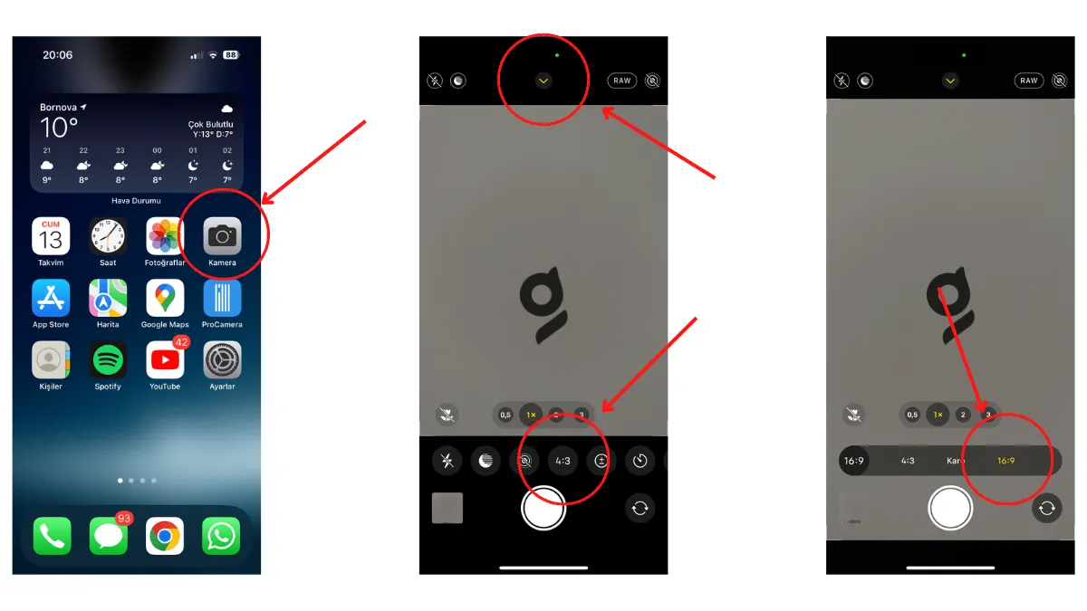 iPhone'da 16:9 Fotoğraf Çekimi Nasıl Yapılır?