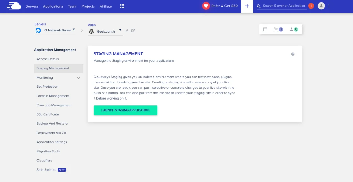 Cloudways Özellikleri