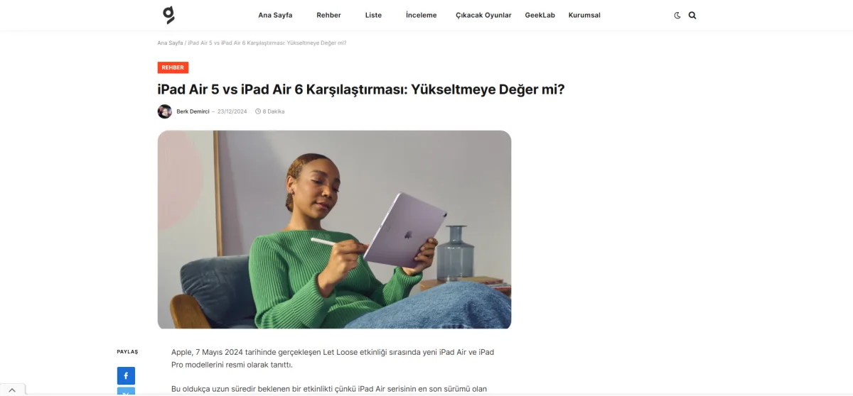 iPad Air Karşılaştırması